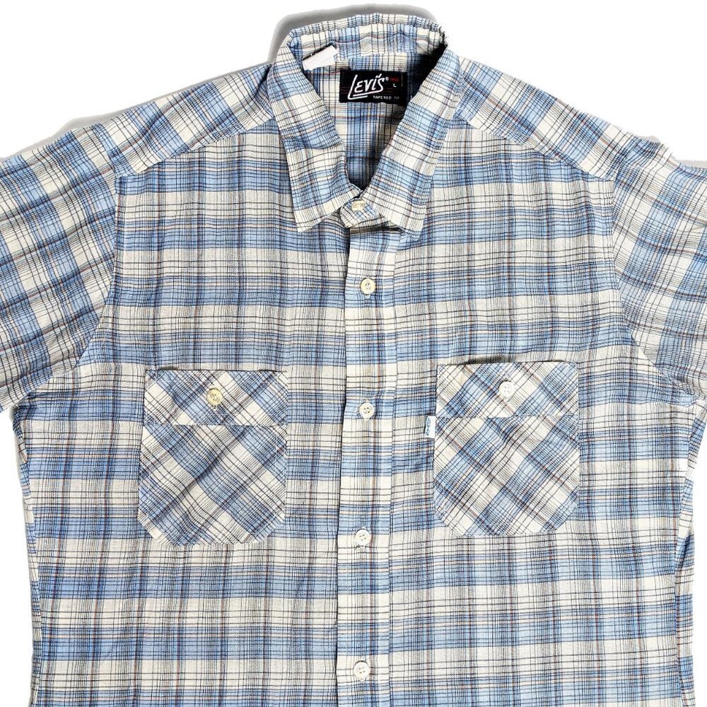 LevisVintage USA Made Button Down Shirt Sz LG Western short sleeve